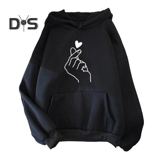 Unisex podzimní zimní mikina s kapucí elastický manžetový lem volná nášivka kapsa tlustý plyš volný jednobarevný potištěný top s kapucí