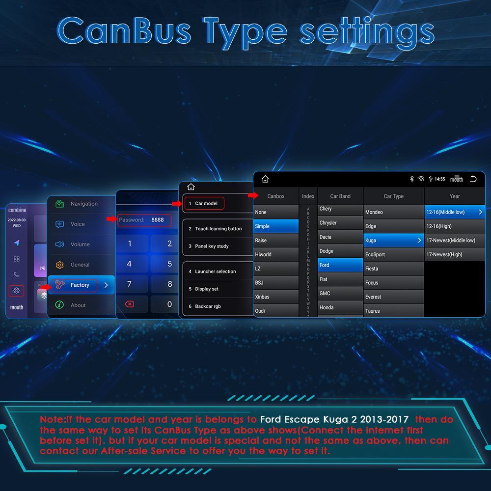 9-inch Android GPS Navigation Screen for 2013-2017 Ford Kuga Center Console