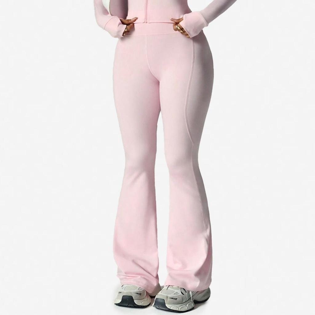 Waist-Cinching Yoga Set: Long-Sleeve Jacket & Butt-Lifting Micro-Flare Pants - Women's Sportswear for Autumn/Winter.