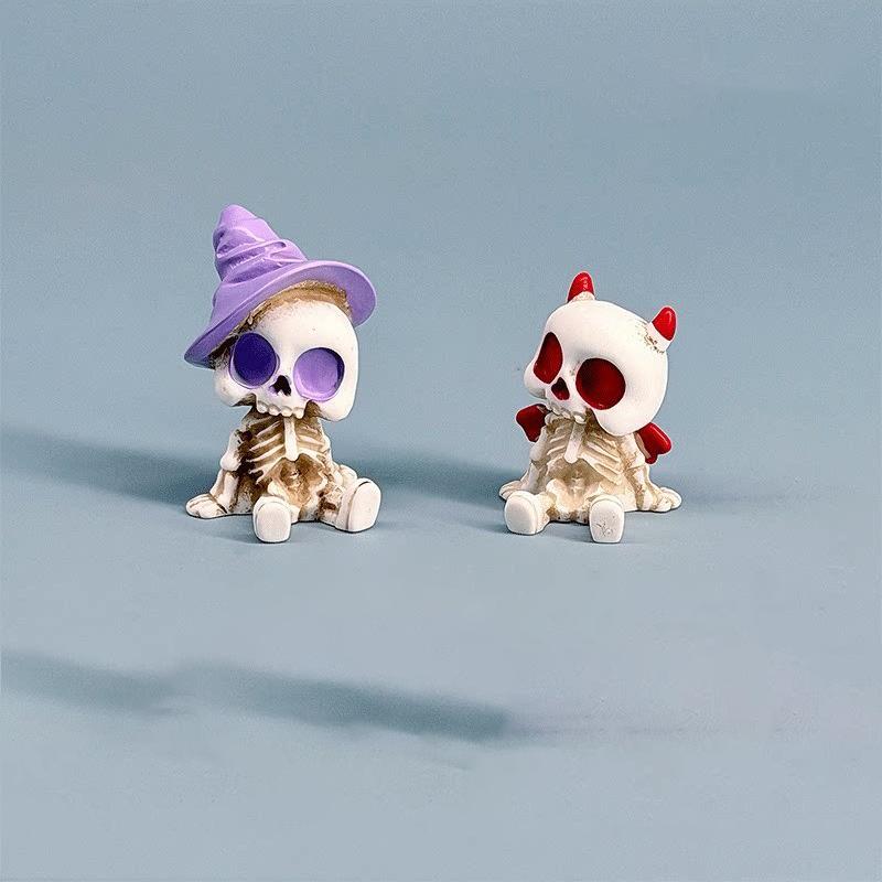 Mini Skeleton Mummy Doll Car Display Desktop Computer Fun Decompression Personalized Small Ornament Small Gift