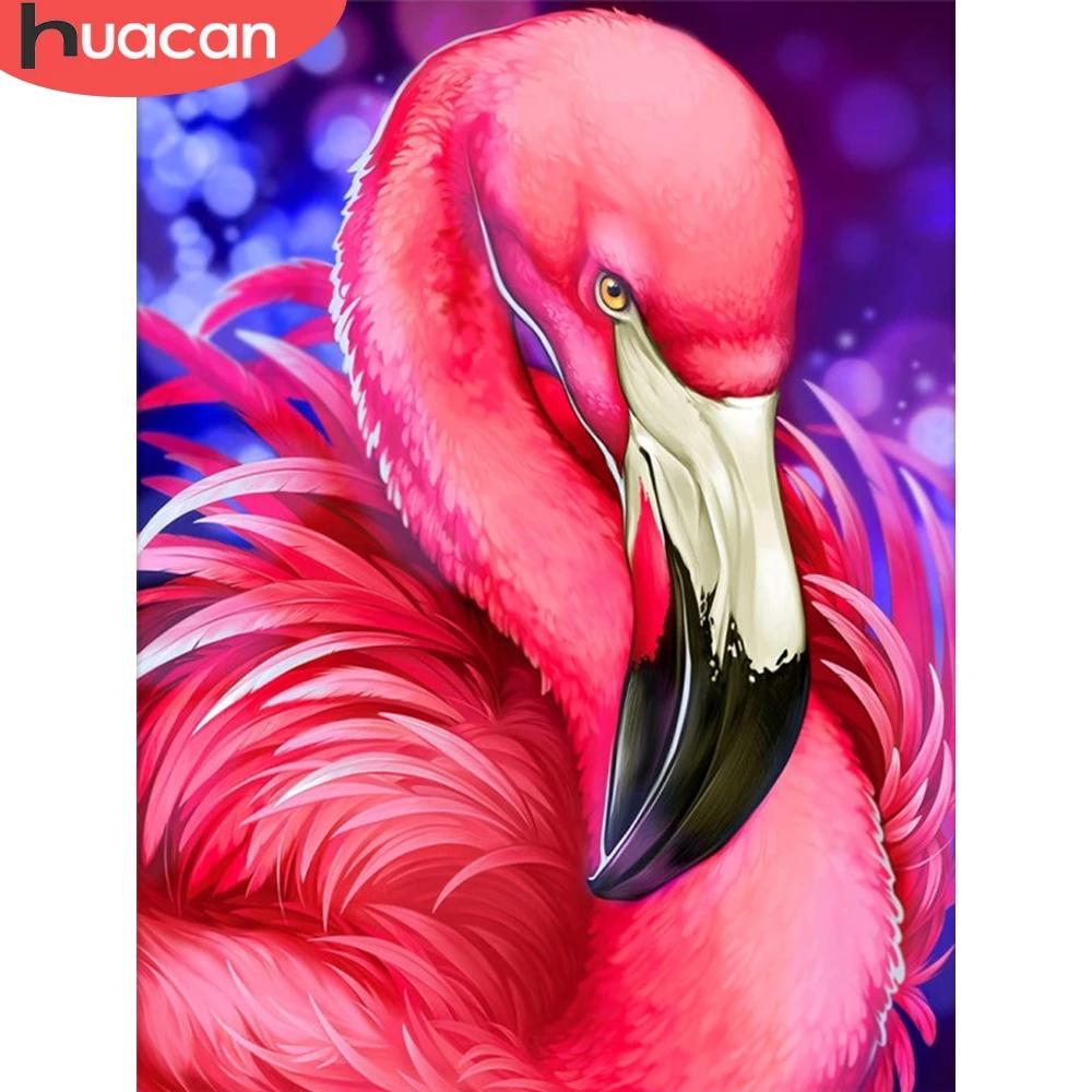

HUACAN 5D алмазная живопись фламинго полная квадратная дрель картины горный хрусталь Алмазная мозаика животное вышивка крестиком украшение дома