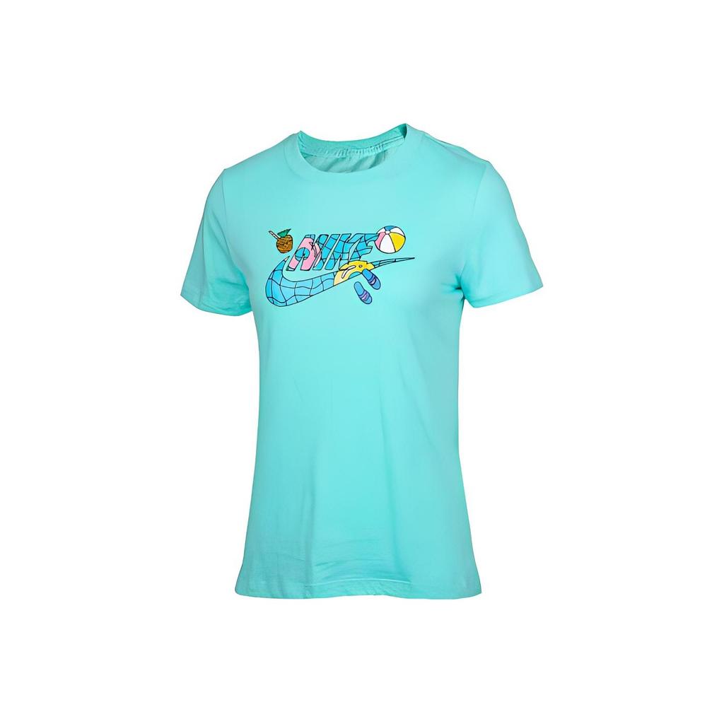 Nike Casual Sports Printed Pullover Short Sleeve T-Shirt Women T-Shirt Green CI1130-307