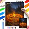 Digital Halloween Pumpkin Campfire Oil Painting Art Coloring Painting Handmade Diy Home Decoration Painting