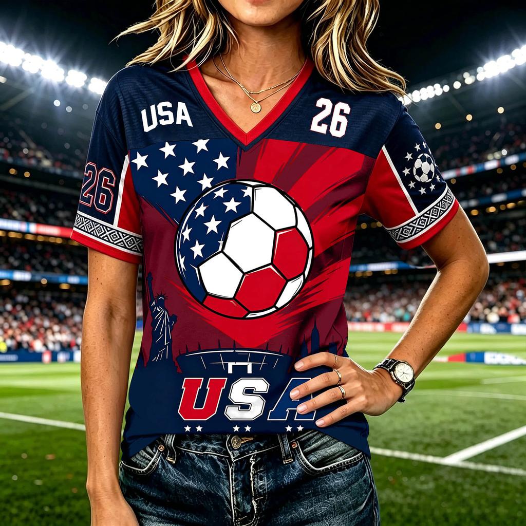 Women's Fashion Casual Letter Print Short Sleeve T-Shirt Top