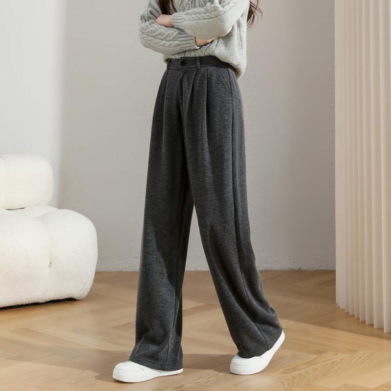 Damen High-Waist Weitbein Freizeithose