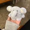 Yousheng Plush Blue Elephant Earphone Case for Airpods 3D Cartoon Fur Animal Headphone Cover for Women Girls