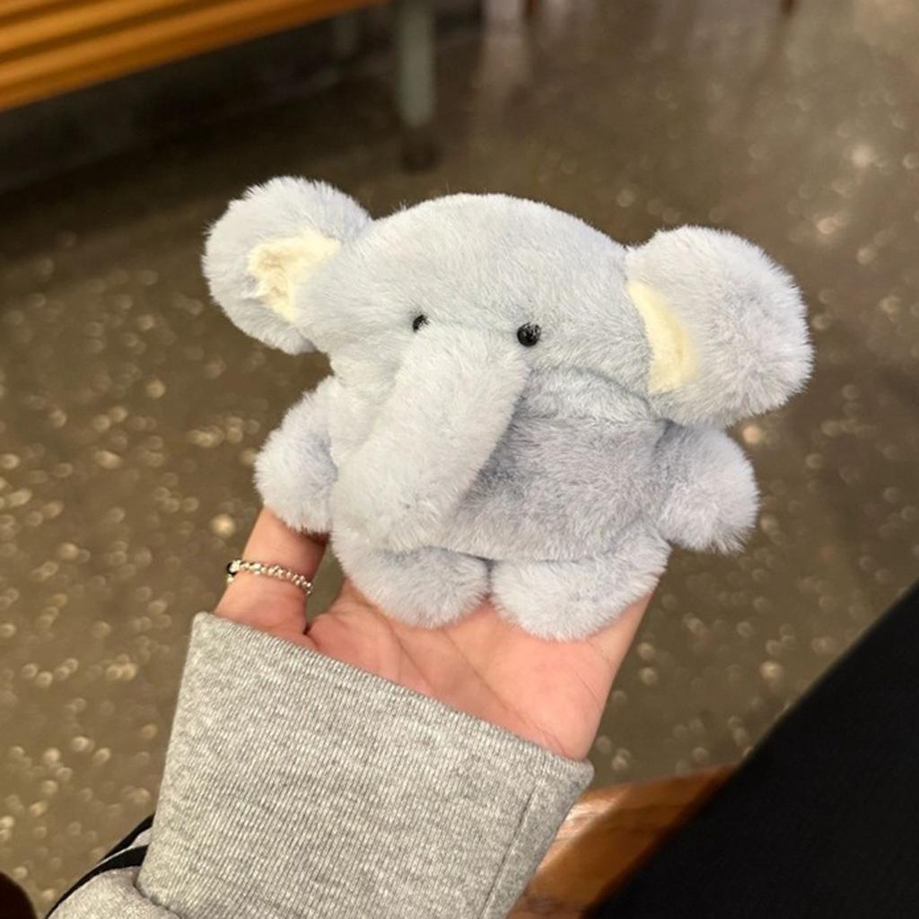 Yousheng Plush Blue Elephant Earphone Case for Airpods 3D Cartoon Fur Animal Headphone Cover for Women Girls