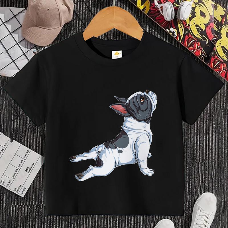 Sommer Kinder Top Corgi Print Kinder Kurzarm T-Shirt Mädchen Geburtstags T-Shirts Jungen Kleidung Lässiges O-Ausschnitt Shirt für Kind