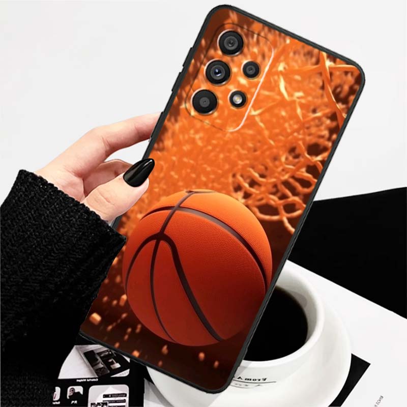 Sports basketball cool For Samsung A73 A72 A71 A55 A54 A53 A52 A51 A13 A22 A16 A15 A12 A14 A26 A07 5G Black Phone Case