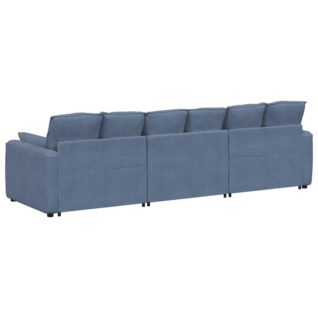 Modular Sofa with Cushions Blue