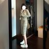 Spring new women's small first love dress retro gentle long-sleeved knitted dress niche design sense