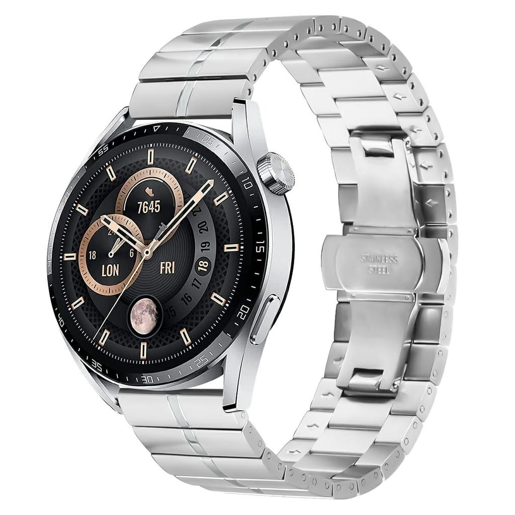 For Huawei Watch 3/Watch 3 Pro Stainless Steel Watch Band Butterfly Buckle Strap Bracelet