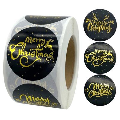 500Pcs/Roll 1 Inch Christmas Theme Seal Labels Stickers for DIY Gift Baking Package Envelope Decoration.