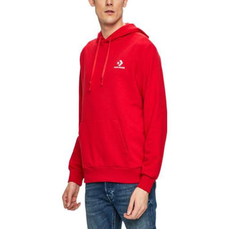 Converse Star Chevron Embroidered Pullover Sweatshirt Asia Sizing 'Red' Men's 10008926-A05