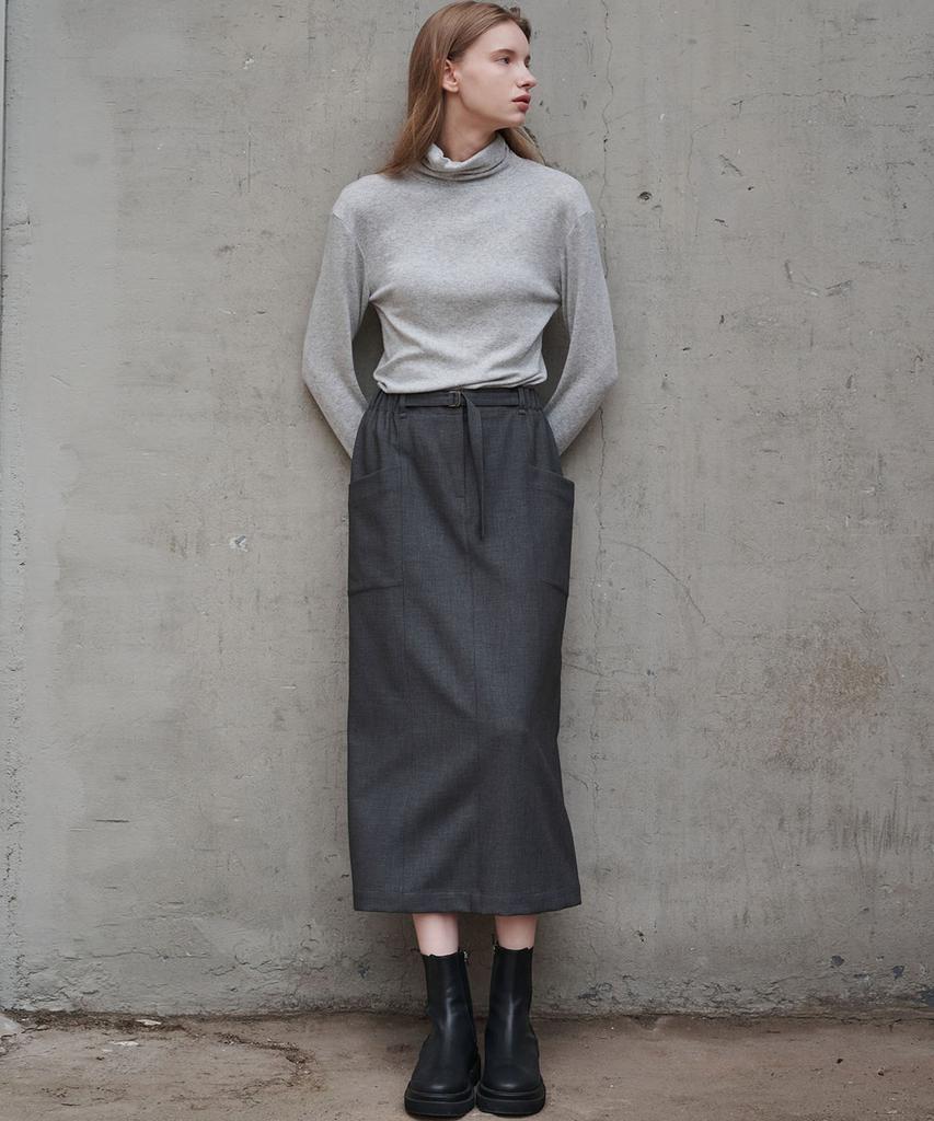 Marop 3107 Stretch H-Line Skirt (Dark Gray)