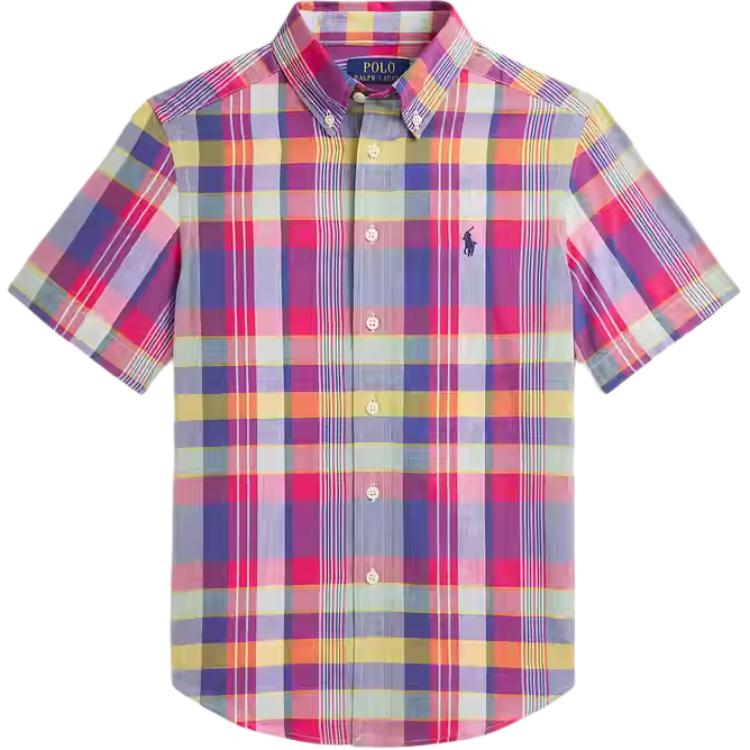 

Polo Ralph Lauren Рубашка с коротким рукавом хлопковая клетчатая детская топы многоцветный CWPOWOVY6820571-999 S