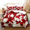Red Rose Queen Size Duvet Cover 220X240 Bedding Set 3Pcs/2Pcs With Pillowcase Flower Quilt Cover For Double Bed Single Beds