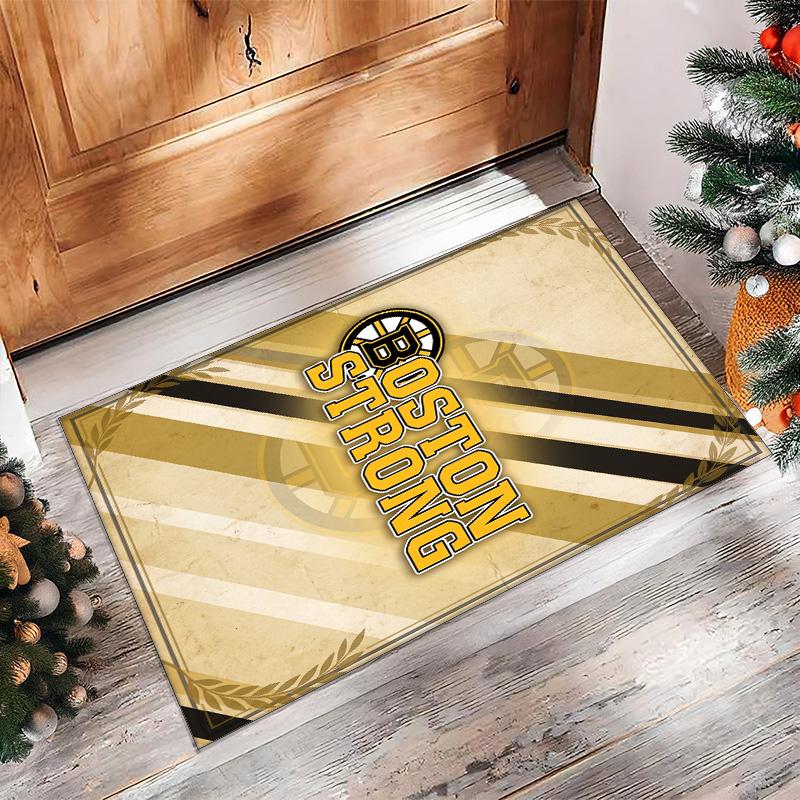 Tappeto in Velluto di Cristallo Boston Bruins Morbido Anti?Tappetino Antiscivolo Comodo per Casa Soggiorno Camera da Letto Tappeto Decorativo