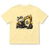 Summer Boys' Cartoon Excavator Cotton T-Shirt, Short Sleeve, Breathable Casual Layer