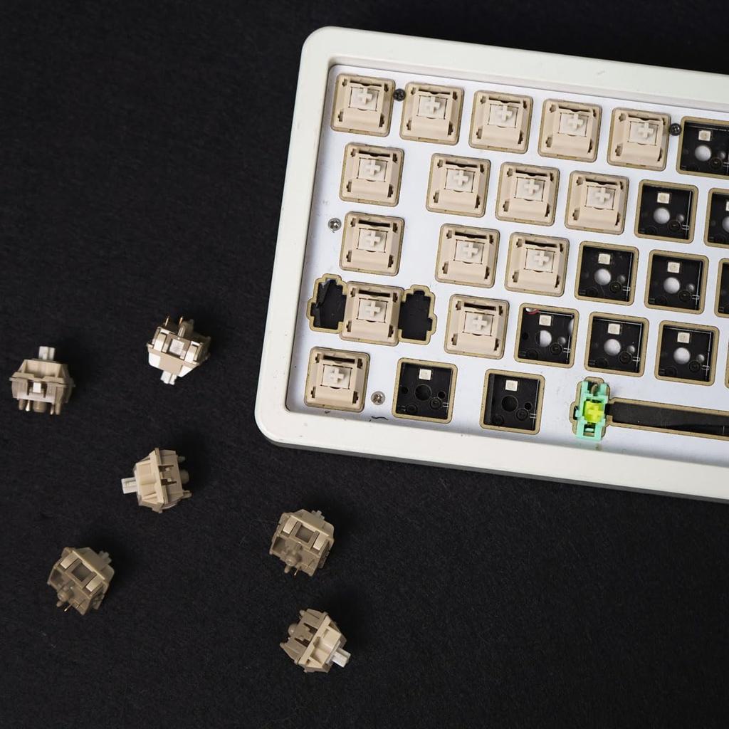 SUEHIODHY Liniowy przełącznik mechaniczny do klawiatury Nasmarowany 30 sztuk 5-pinowe przełączniki liniowe do mechanicznego zestawu klawiatury gamingowej,