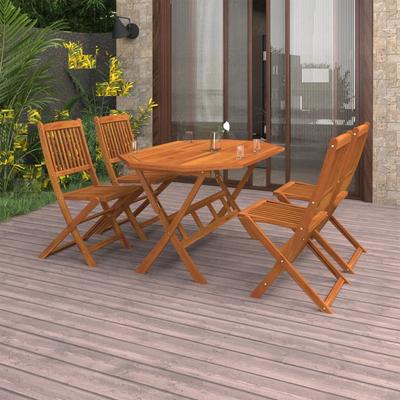 Vidaxl 5-Cz. Conjunto de Muebles de Jardín, Madera Maciza de Acacia
