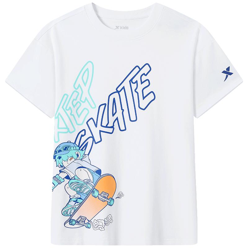 XTEP Boys  Skateboard Graphic Short-Sleeve Knit Tee 150