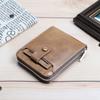 External Men Short Wallet Solid Color PU Leather Card Holder Vintage Male Wallet  Man
