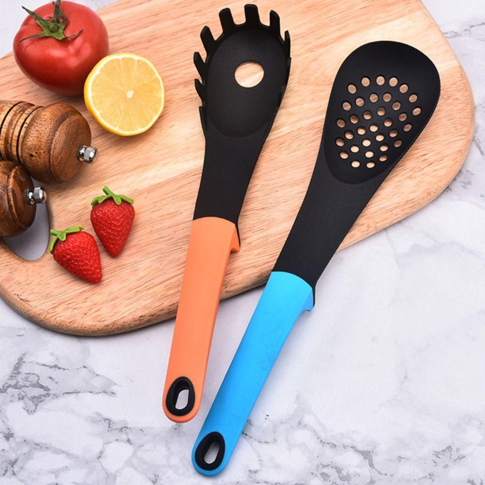 7Pcs/Set Heat-resistant Cooking Spatula Set Non Stick Nylon Frying Turner Set with Storage Rack Colorful Soup Spoon Nonstick Pan