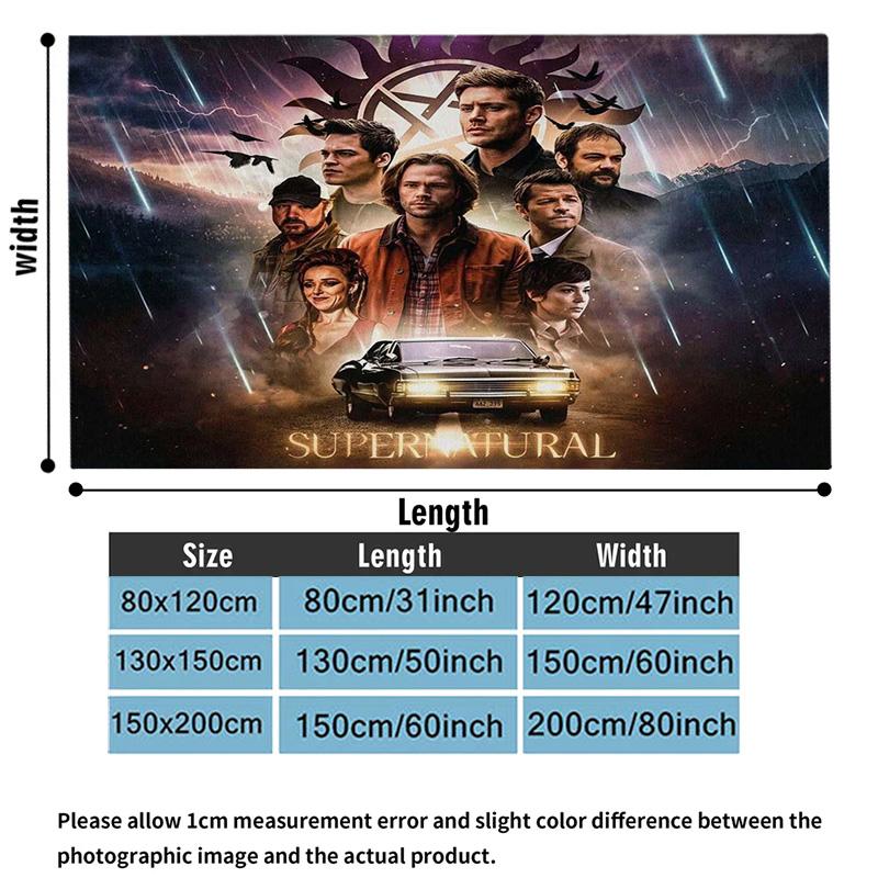 Supernatural Print Flannel Blanket High Quality Warm Comfortable Cover for All Seasons Perfect for Gifts Home Decor