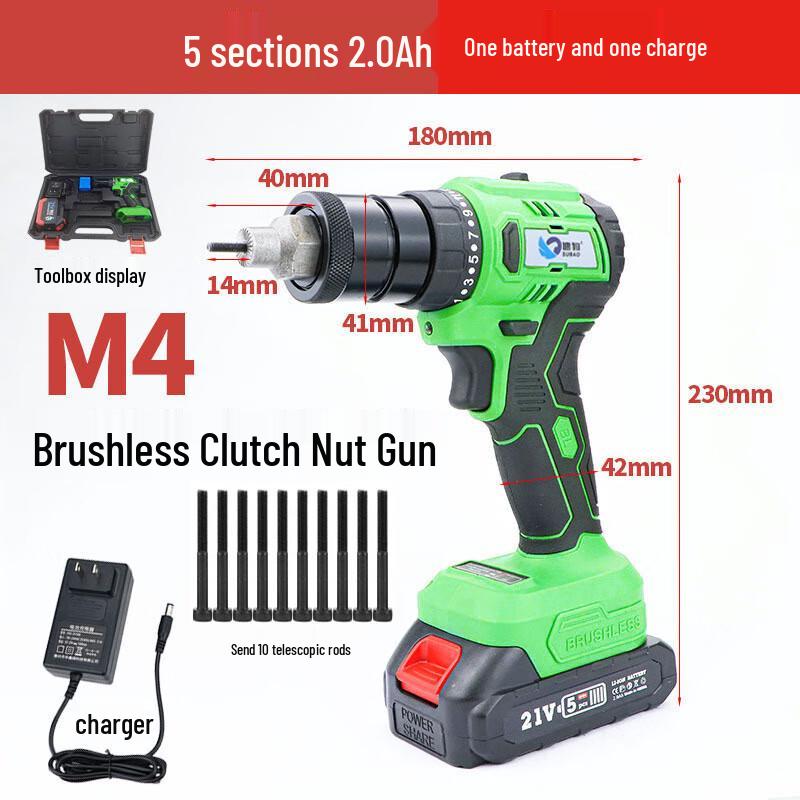 

BeiYou Cordless Rivet Nut Gun M4 CN plug (adapter included)