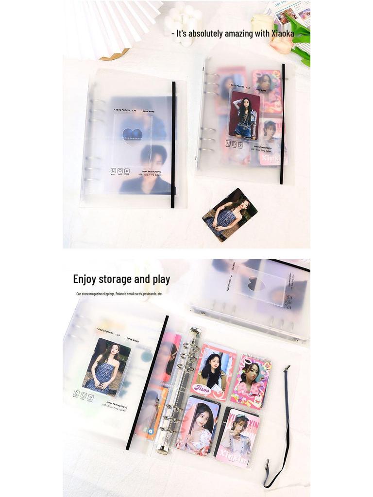 A5 Loose-Leaf Photo Album: Large Capacity, Insert-Type for 3-Inch & 5-Inch Photos, Ideal for Couples, Families, and Idol Collectors.