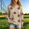 Women's Casual Neck Rugby Print Sweatshirt for Everyday Wear