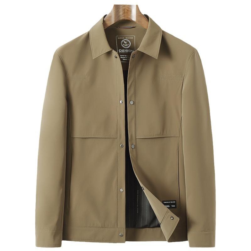 Spring and Autumn Clothing Thin Simple Jacket Tooling Men's Jacket Men's Business Casual Lapel