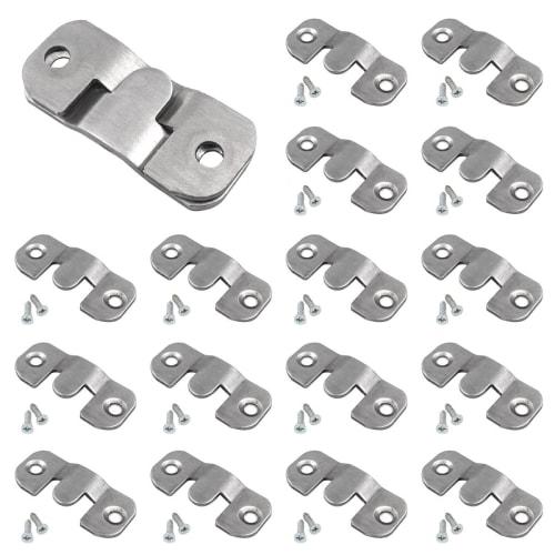winova Bracket Hardware, Picture Frame Hanging Hardware, 16 Pieces/8 Pairs, Stainless Steel Frame Bracket Set with Flush Mounting Brackets and Connect