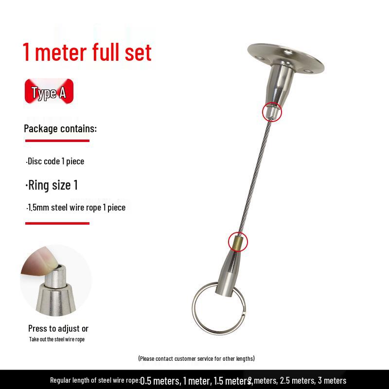 Steel Wire Rope Self-Locking Adjustable Ceiling Picture & Sign Hanger