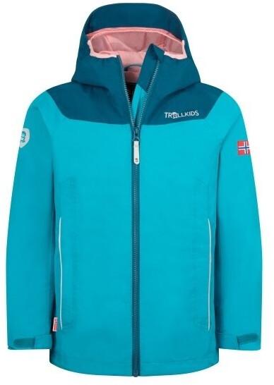 

Куртка Trollkids Bergen Jacket дождевик бирюзовый aquahaze harborblue mellowpeach 110
