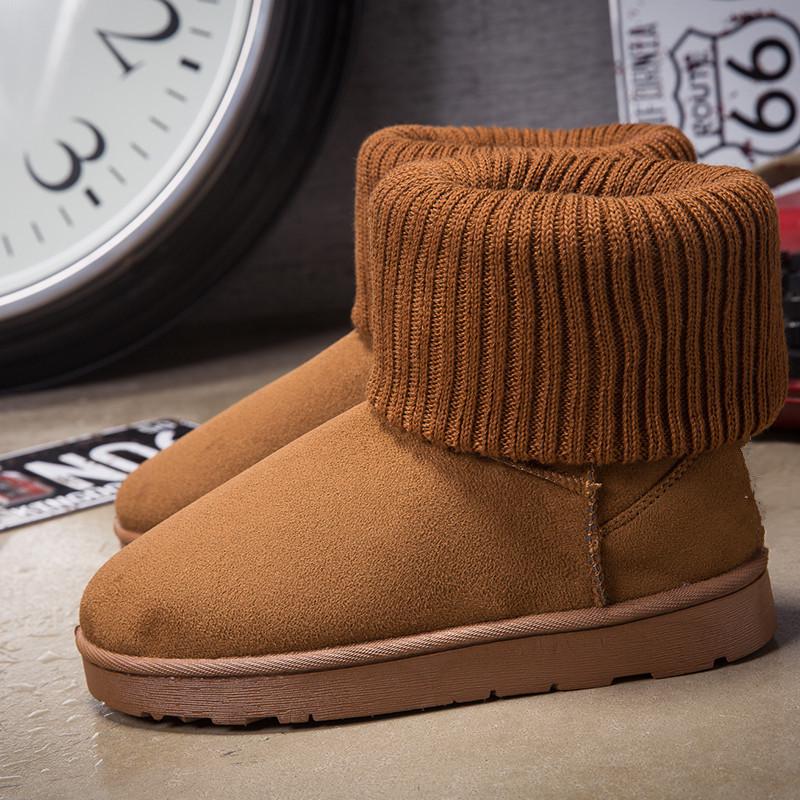 Fashion Classic Quality Winter Women's Shoes Knitting Woolen Edge Woman Snow Boots Female Ankle Boots Warm Cotton Shoes WSH4997