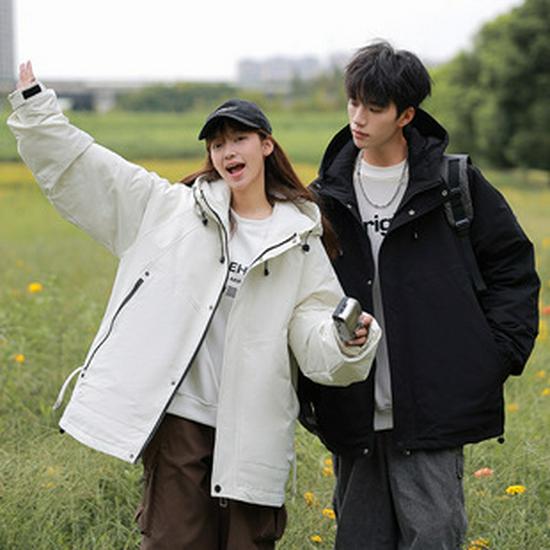 Men's American-Style Heavyweight Color Block Hoodie: Casual Round Neck, Loose Fit for Spring & Autumn.