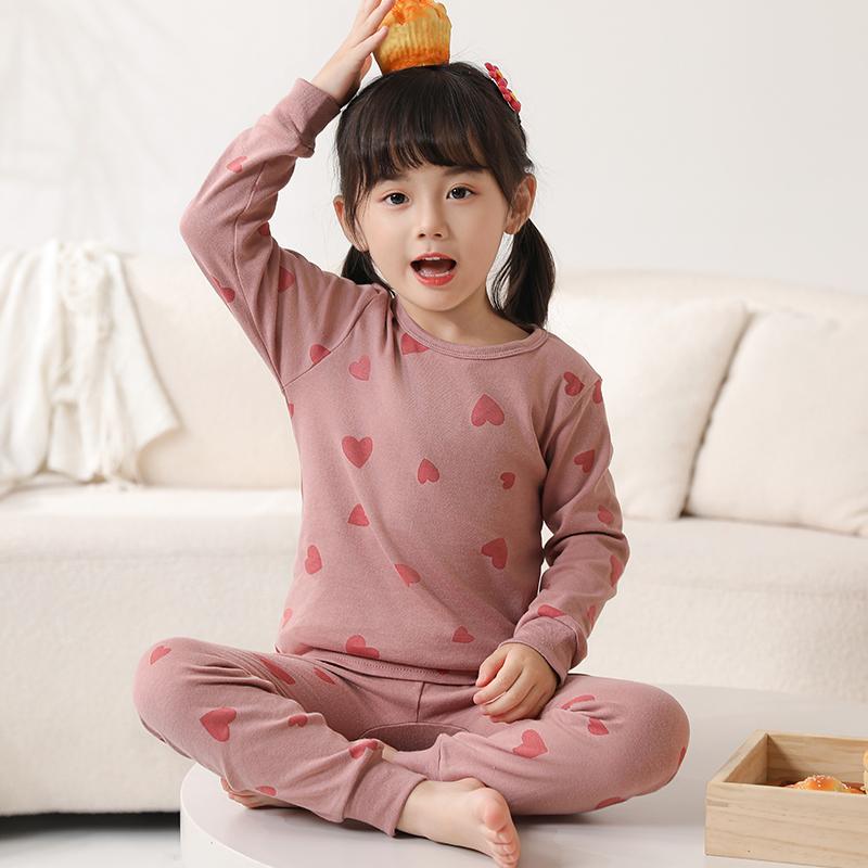 New Kids Boys Girls Autumn Cotton Pajamas Cute Cartoon Print Long Sleeve T-Shirt Tops + Pants Sets Baby Sleepwear Clothing