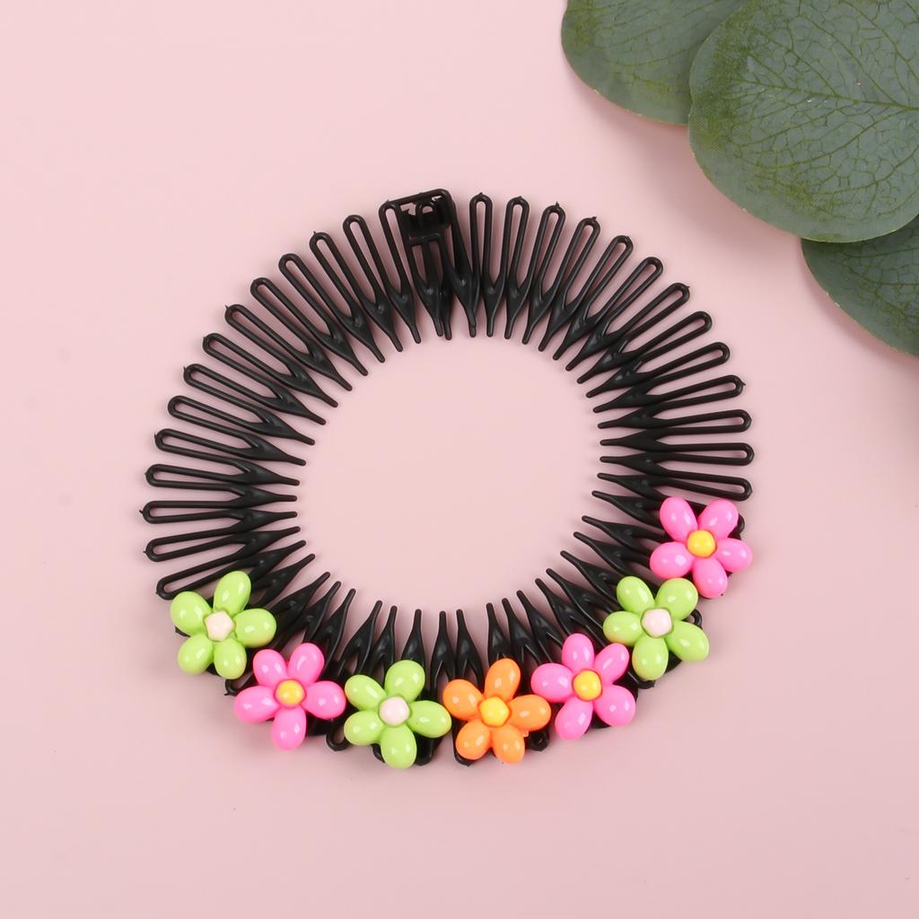 Girls Invisible Broken Hair Clip Flower Hairpin Black Acrylic Curve Needle Hair Comb Headwear for Girls Styling Hair Accessories