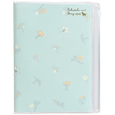 Kutsuwa Family + Household Accounting Planner, 2026, B6, Weekly, Monday Start, Flower Blue, 143SHA, December 2025 Start