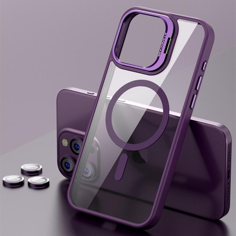 Moderne magnetische Standhülle für iPhone 16 15 14 Plus 13 12 11 Pro Max Hülle für Magsafe Kabelloses Laden Mit Objektivschutz Abdeckung