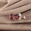 Rhodolite Gemstone 925 Sterling Silver Jewelry Handcrafted Studs Earrings 0.4" Birthday Gift For Her EE-179-12