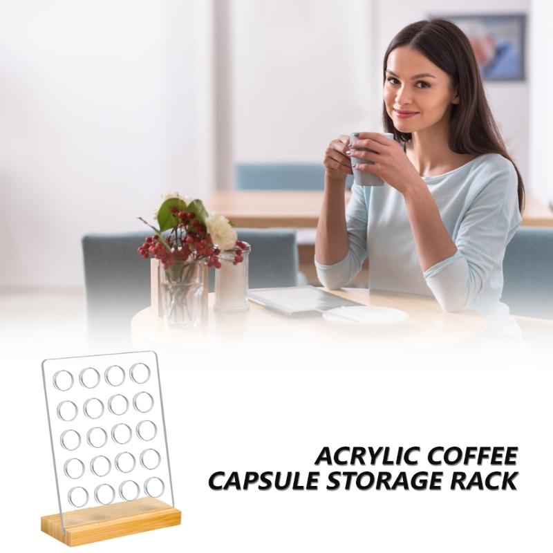 Convenient Coffee Rack Clear Coffee Pods Holder Storage Rack Coffee Pods Shelf Acrylic Texture Suitable for Kitchen