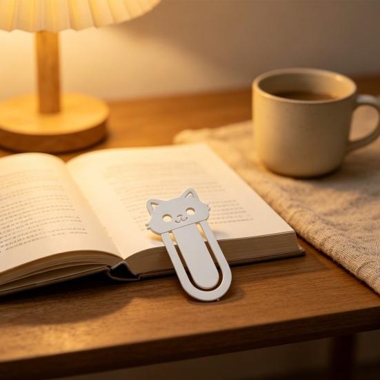 Jijijing 3D Printed Cat Bookmark, Stable Clamping Book Clip, Not Easy To Fall Off Non-Scratch Practical Reading Mark for Accessory