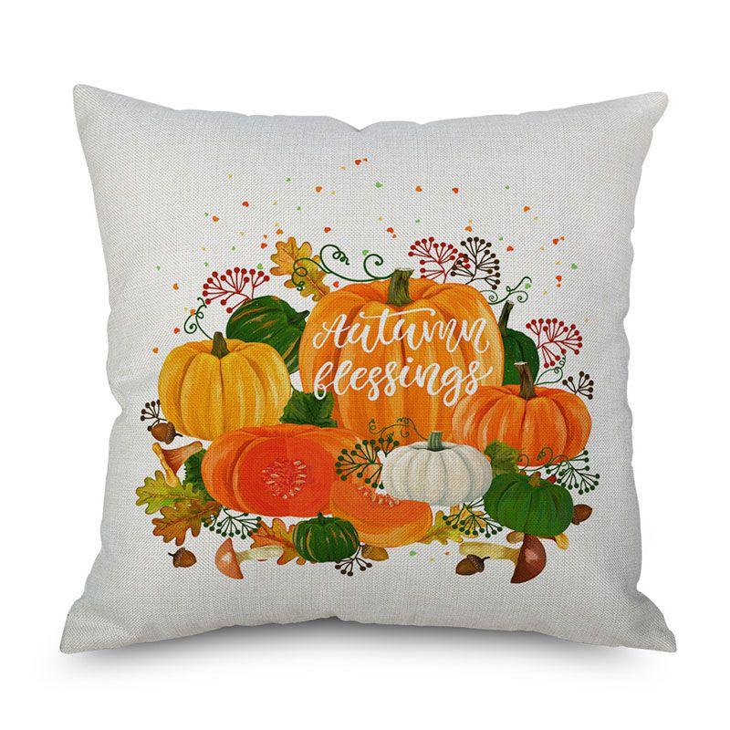 Pumpkin Thanksgiving Throw Pillow Cover Pillowcase Decorative Sofa Cover Cushion