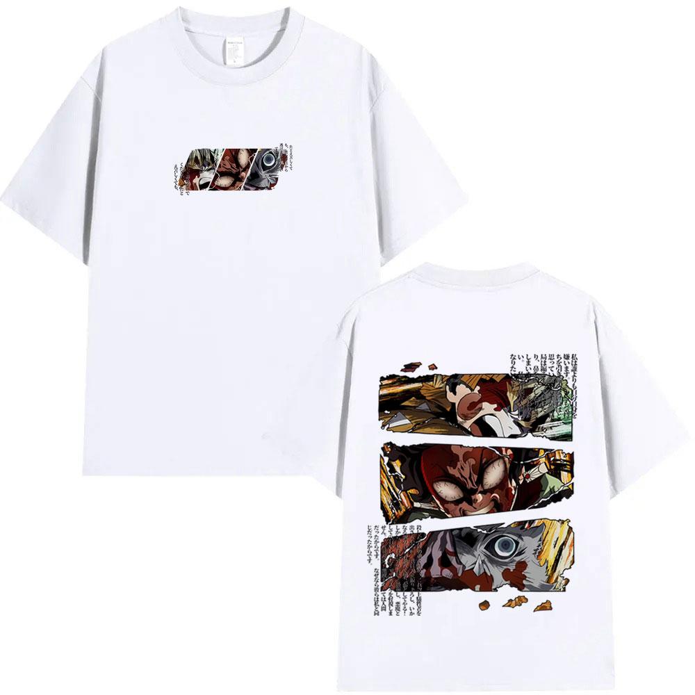 Anime Demon Slayer Agatsuma Zenitsu Kamado Tanjirou Hashibira Inosuke Graphic Tshirt Men Women Casual Vintage Oversized T Shirt