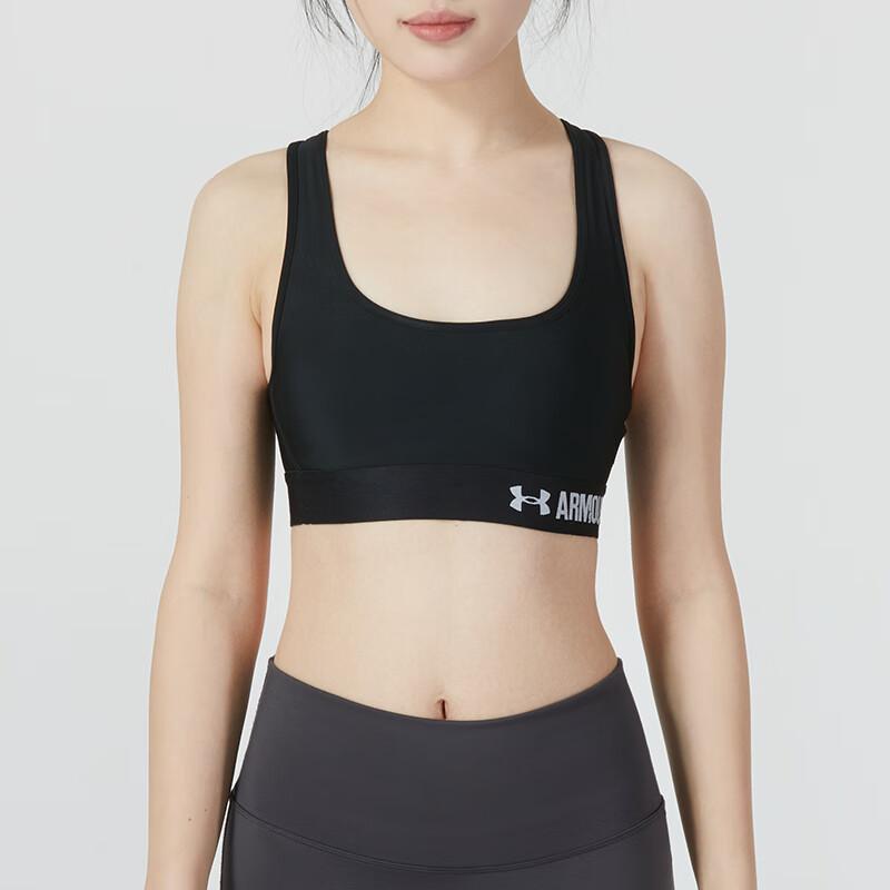 Under Armour Letter Logo Jacquard Fitness Training Breathable Sports Underwear Women Underwear Black 1276503-001