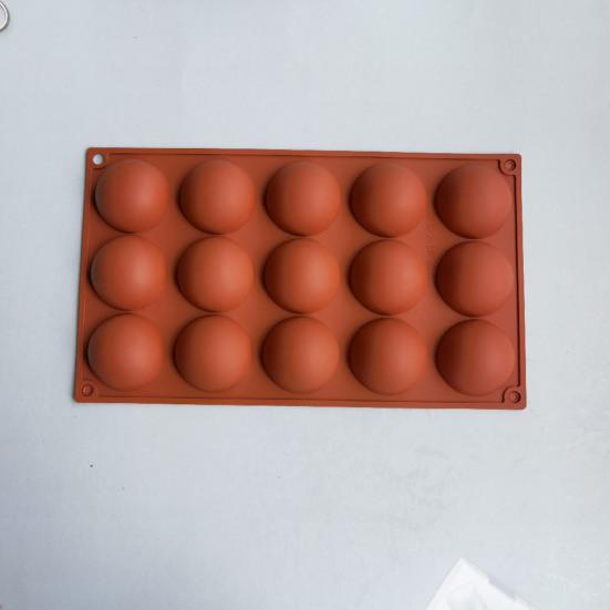 Silicone Chocolate Mold 15 Cavity Round Shape Baking Mold Non-Stick Freezer Mold Oven