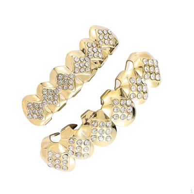 Hip Hop Diamante Plated Removable Punk for Halloween Cosplay Gift